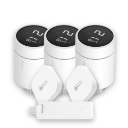 Промо пакет Aqara смарт термостат за радиатор Aqara E1 3 бр. + смарт сензор за температура Aqara TMS T1 2 бр. + смарт хъб Aqara Smart Hub M100