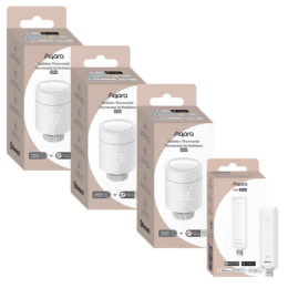 Промо пакет Aqara 3 бр. смарт радиаторна глава с термостат Aqara W600 + смарт хъб Aqara Hub M100