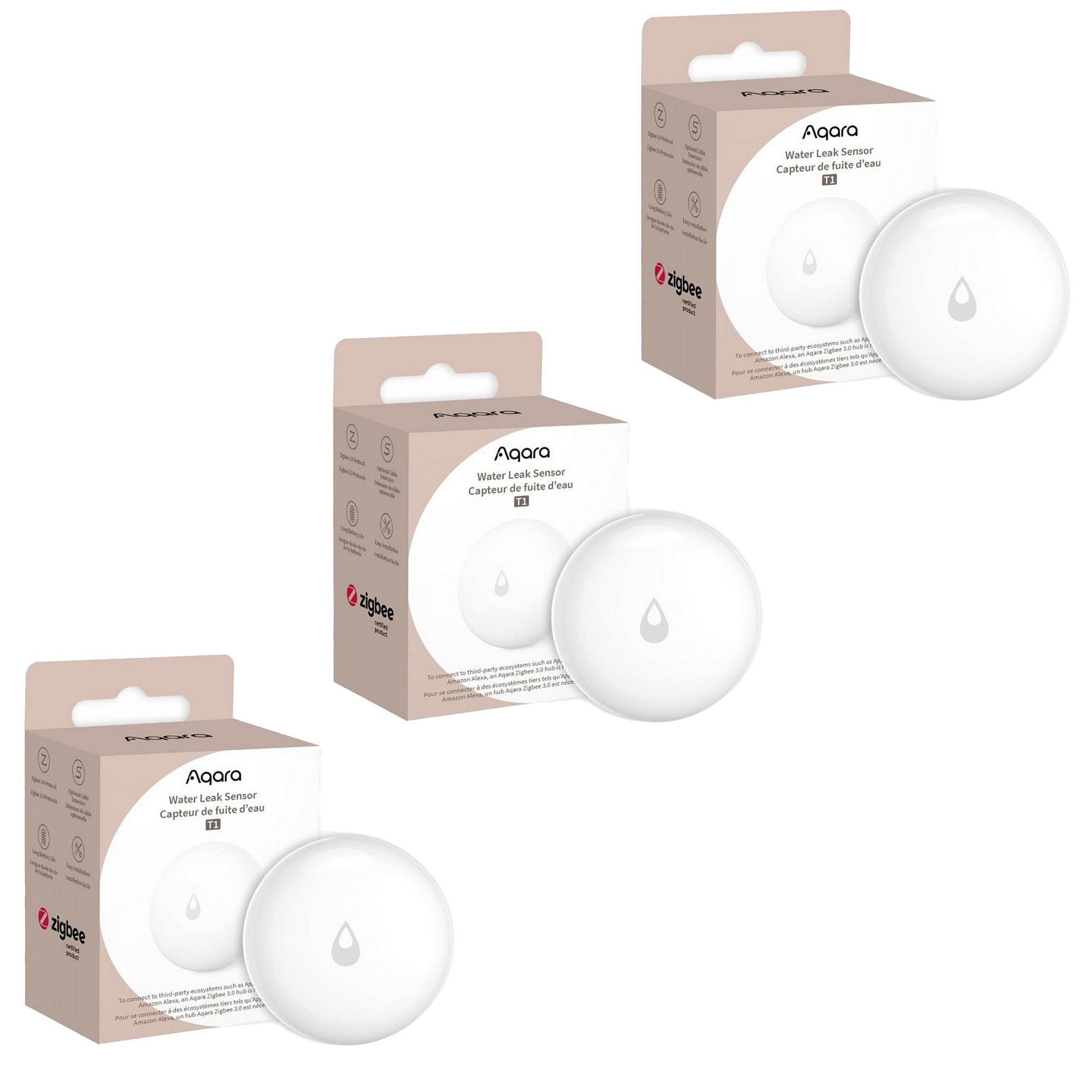 Промо пакет Aqara смарт сензор за наводнения и течове Aqara Water Leak Sensor T1 3 бр.