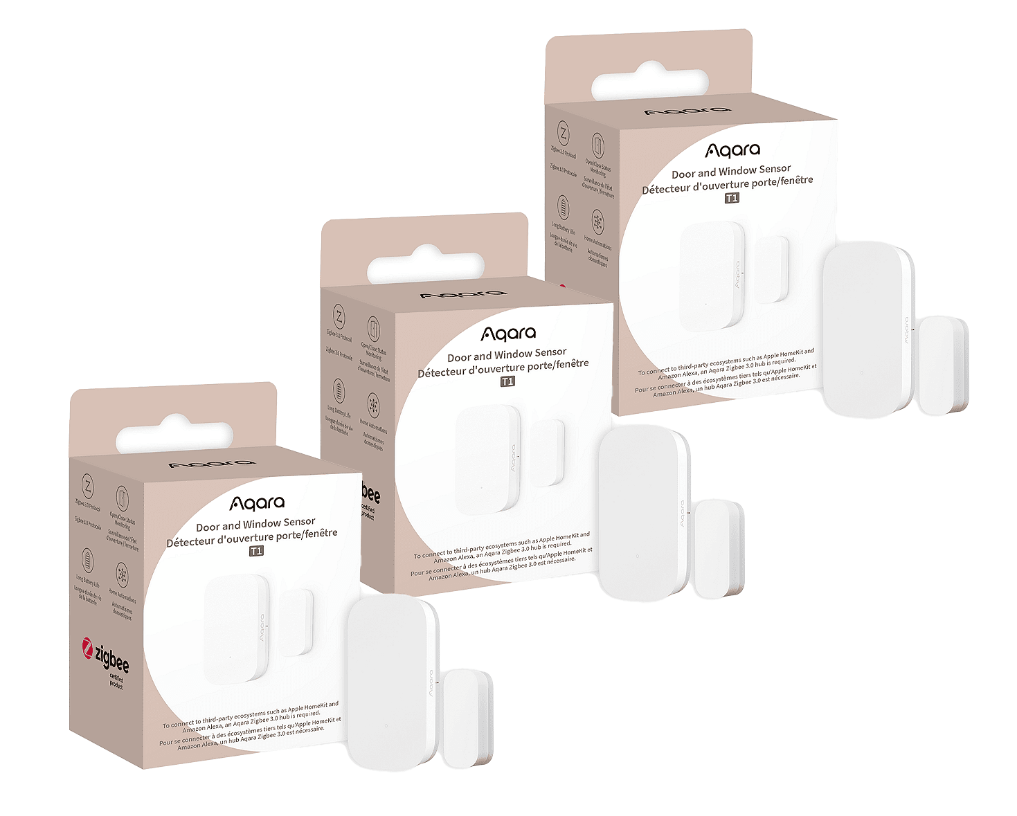 Троен промо пакет сензори за врати и прозорци AQARA DOOR AND WINDOW SENSOR Т1 ZIGBEE 3.0